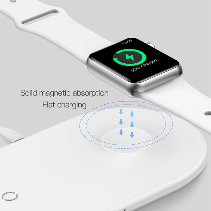 Беспроводная зарядка для телефона и часов Baseus Smart Wireless Charger 2 в 1 Белая - Изображение 112155