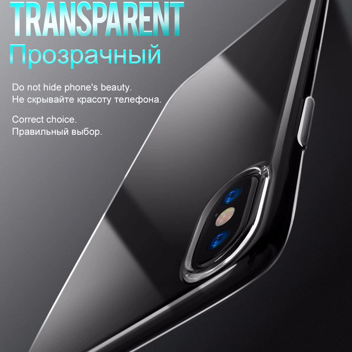 Силиконовый чехол накладка Hoco Transparent TPU для iPhone X Прозрачный - Изображение 112383