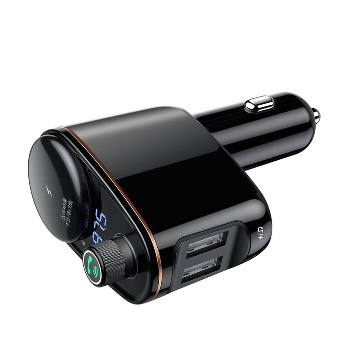 Автомобильная зарядка для телефона Baseus Locomotive Bluetooth MP3 Vehicle Charger Черная - Изображение 112917