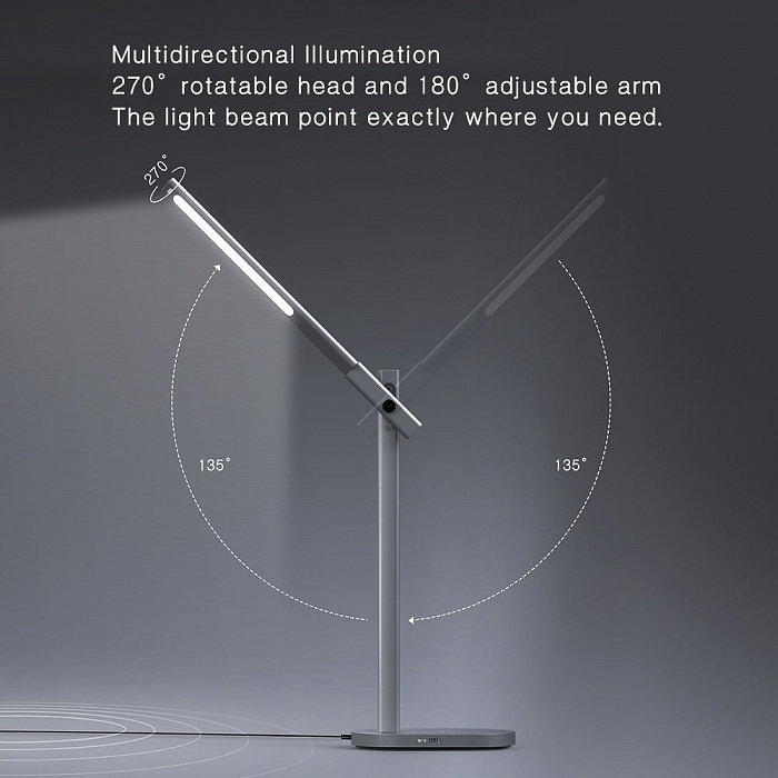 Беспроводное зарядное устройство + Лампа Momax: Q.LED Space Grey - Изображение 113516