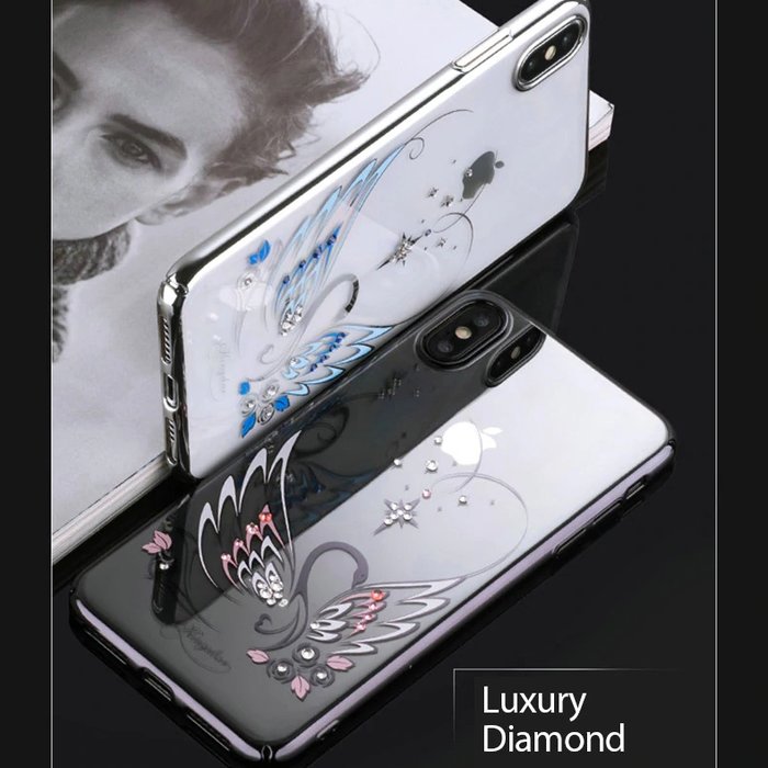 Чехол накладка Swarovski Kingxbar Swan Series для iPhone Xs Max Серебро - Изображение 113630