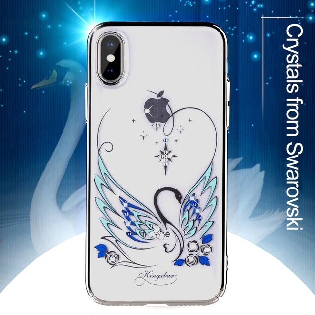Чехол накладка Swarovski Kingxbar Swan Series для iPhone Xs Max Серебро - Изображение 113657