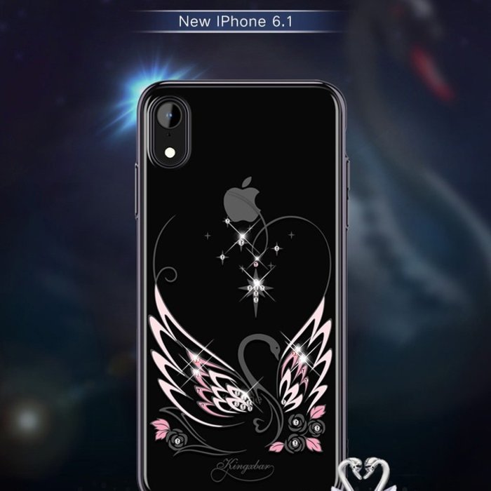Чехол накладка Swarovski Kingxbar Swan Series для iPhone Xs Max Черный - Изображение 113669