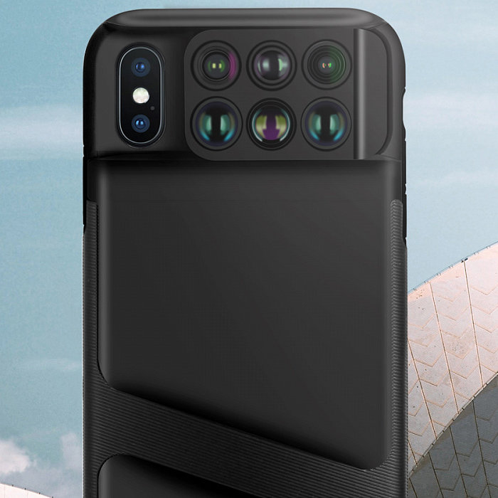 Чехол накладка с объективами Momax 6 в 1 для iPhone Xs Max Черный - Изображение 113879