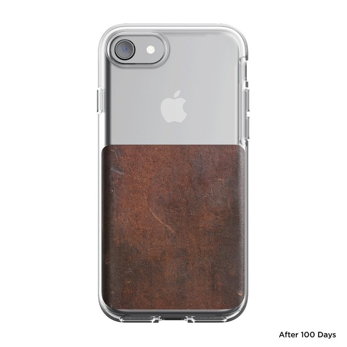 Чехол накладка Nomad Leather Clear Rustic для iPhone 8 Коричневый - Изображение 114086