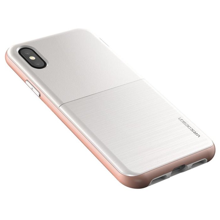 Чехол накладка VRS Design High Pro Shield для iPhone Xs Бело-Розовый - Изображение 114326