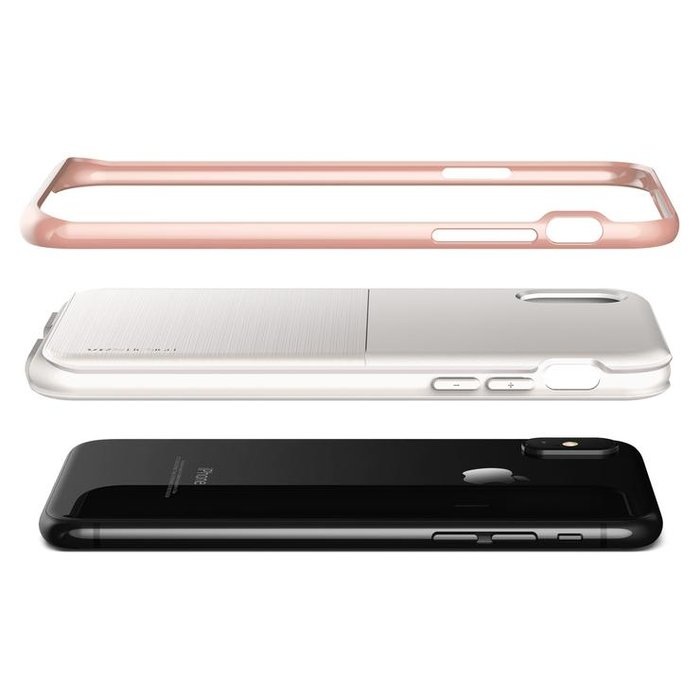 Чехол накладка VRS Design High Pro Shield для iPhone Xs Бело-Розовый - Изображение 114329