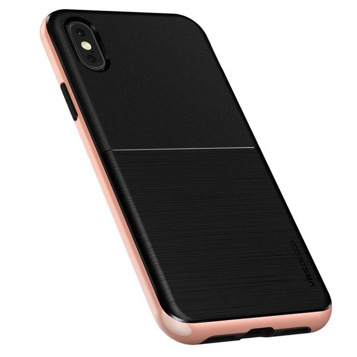 Чехол накладка VRS Design High Pro Shield для iPhone Xs Черно-Розовый - Изображение 114359