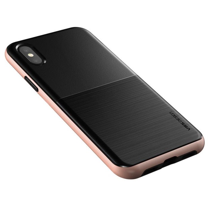 Чехол накладка VRS Design High Pro Shield для iPhone Xs Черно-Розовый - Изображение 114362