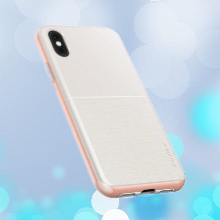 Чехол накладка VRS Design High Pro Shield для iPhone Xs Бело-Розовый - Изображение 114335
