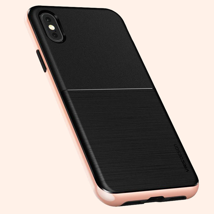 Чехол накладка VRS Design High Pro Shield для iPhone Xs Черно-Розовый - Изображение 114371