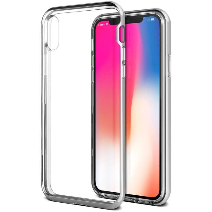 Чехол накладка VRS Design Crystal Bumper Case для iPhone X Серебро - Изображение 114716