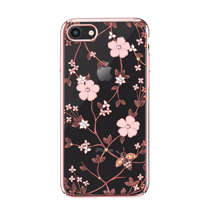Чехол накладка Swarovski Kingxbar Flowers для iPhone 8 Розовый - Изображение 101366