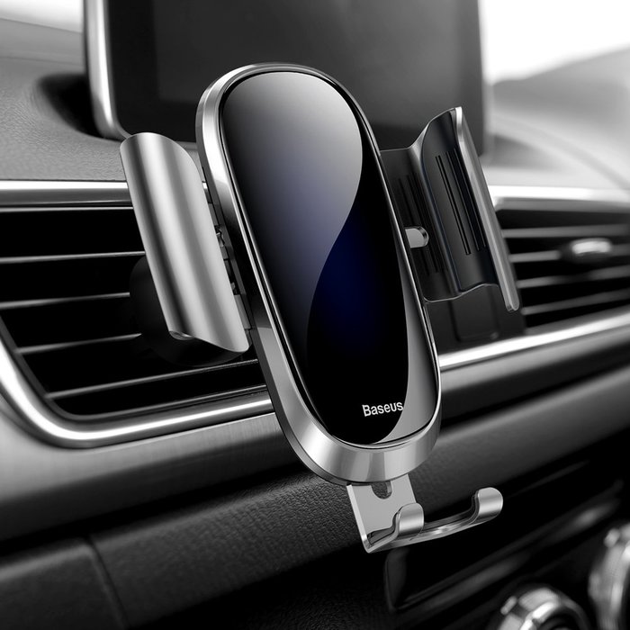 Автомобильный держатель для телефона в воздуховод Baseus Future Gravity Серебро - Изображение 117127