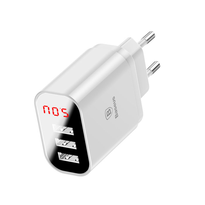 Зарядное устройство для телефона Baseus Mirror Lake Travel Charger 3 USB Белое - Изображение 116865