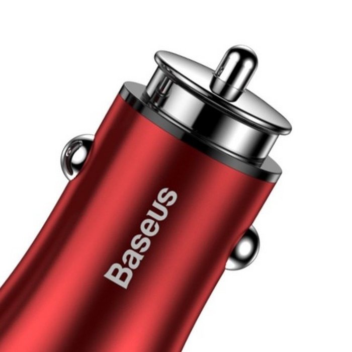 Автомобильная зарядка для телефона Baseus Gentleman Smart Car Charger 2 USB 4.8A Красная - Изображение 118200