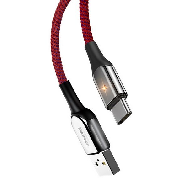 Кабель Baseus X-type Light 3А USB - Type C 1м Красный - Изображение 118575