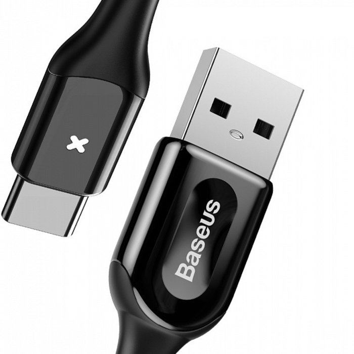 Кабель Baseus X-type Light 3А USB - Type C 1м Черный - Изображение 118528