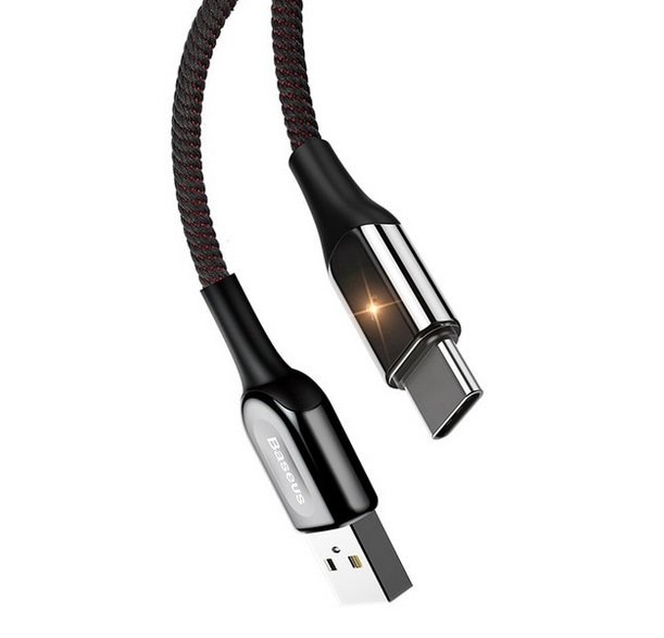 Кабель Baseus X-type Light 3А USB - Type C 1м Черный - Изображение 118570