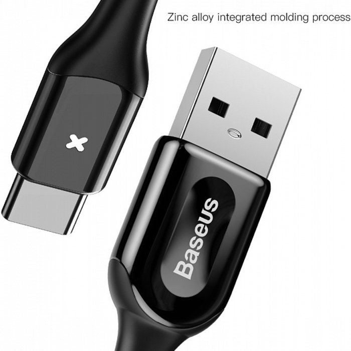 Кабель Baseus X-type Light 3А USB - Type C 1м Черный - Изображение 118540