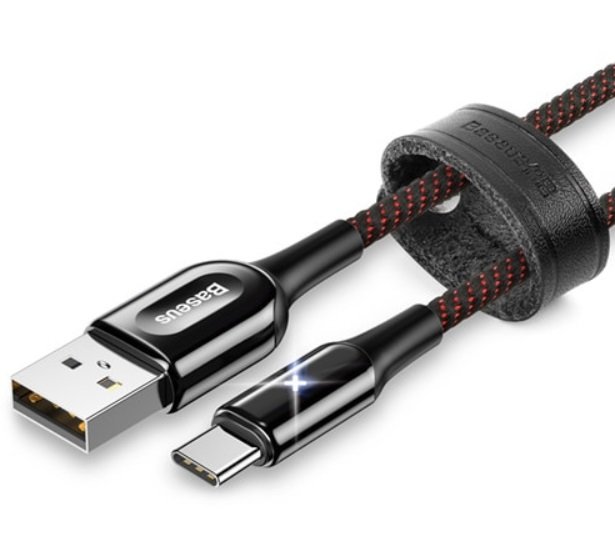 Кабель Baseus X-type Light 3А USB - Type C 1м Черный - Изображение 118516