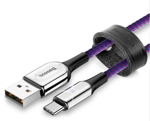 Кабель Baseus X-type Light 3А USB - Type C 1м Фиолетовый - Изображение 118605