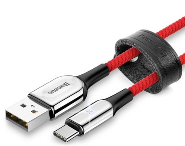 Кабель Baseus X-type Light 3А USB - Type C 1м Красный - Изображение 118578