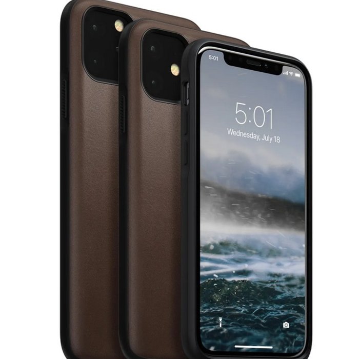 Кожаный чехол накладка Nomad Rugged Case для iPhone 11 Коричневый - Изображение 119556