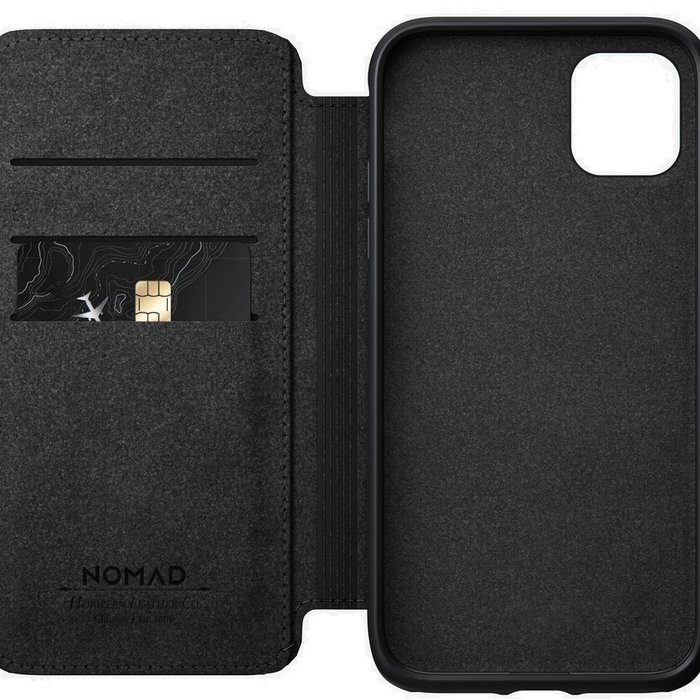 Кожаный чехол книжка Nomad Rugged Folio для iPhone 11 Черный - Изображение 119790
