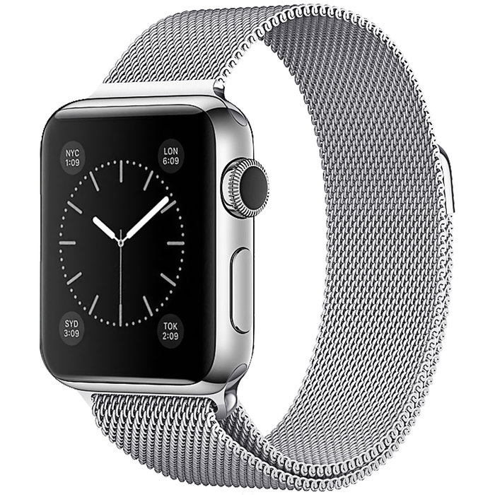 Браслет сетчатый миланский Milanese для Apple Watch 3 / 2 / 1 (38мм) Серебро - Изображение 10461