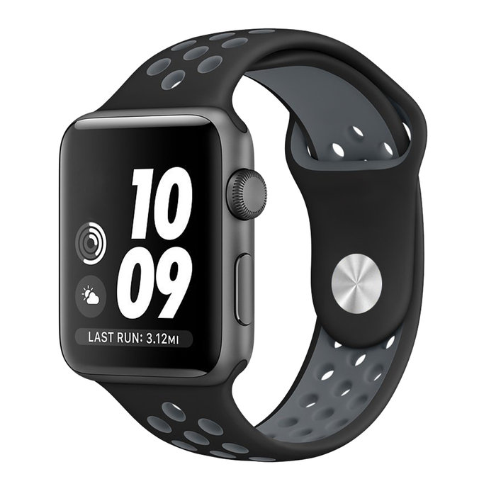 Ремешок спортивный Dot Style для Apple Watch 38mm Черно-Серый - Изображение 10469