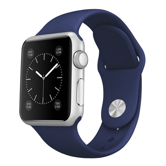 Ремешок силиконовый Special Case для Apple Watch 2 / 1 (38мм) Темно синий S/M/L - Изображение 10553