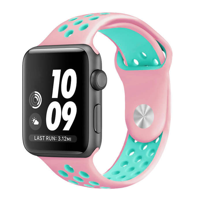 Ремешок спортивный Dot Style для Apple Watch 38mm Розово-Бирюзовый - Изображение 10465