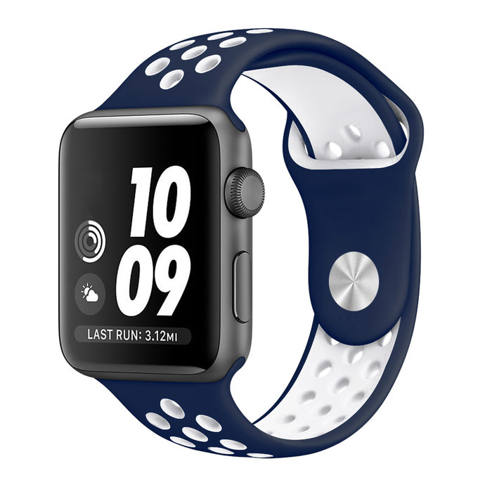 Ремешок спортивный Dot Style для Apple Watch 38mm Сине-Белый - Изображение 10483
