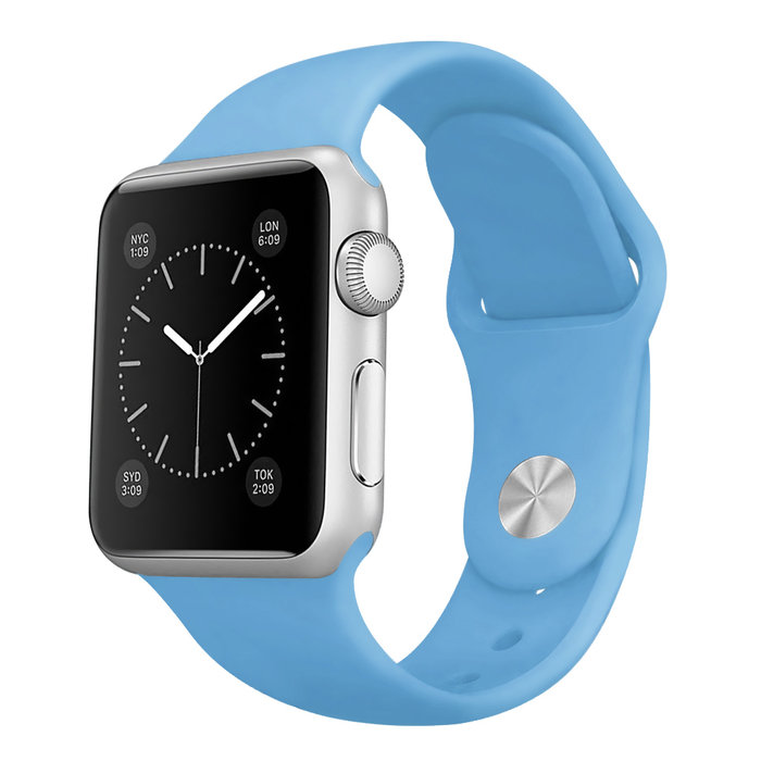 Ремешок силиконовый Special Case для Apple Watch 2 / 1 (38мм) Голубой S/M/L - Изображение 10537