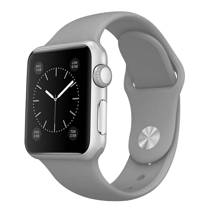 Ремешок силиконовый Special Case для Apple Watch 2 / 1 (38мм) Темно серый S/M/L - Изображение 10563