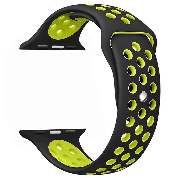 Ремешок спортивный Dot Style для Apple Watch 42mm Черно-Желтый - Изображение 9959