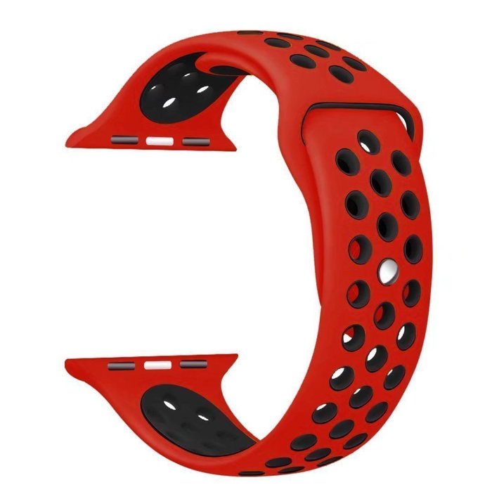 Ремешок спортивный Dot Style для Apple Watch 38mm Красно-Черный - Изображение 9915