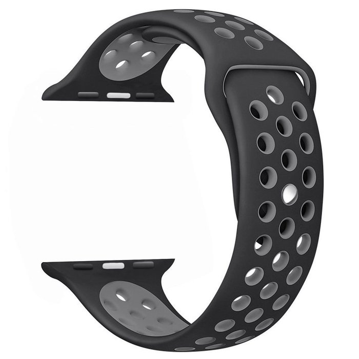 Ремешок спортивный Dot Style для Apple Watch 42mm Черно-Серый - Изображение 9969