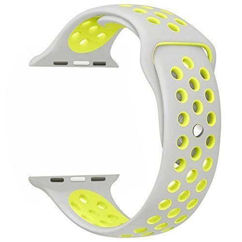 Ремешок спортивный Dot Style для Apple Watch 38mm Серо-Желтый - Изображение 9903