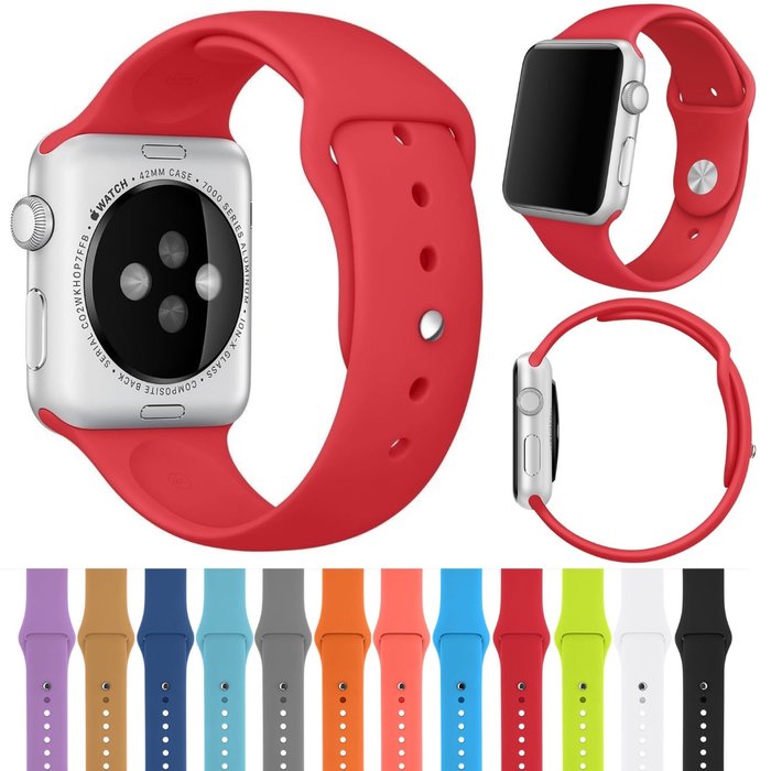 Ремешок силиконовый Special Case для Apple Watch 2 / 1 (38мм) Красный S/M/L - Изображение 10171