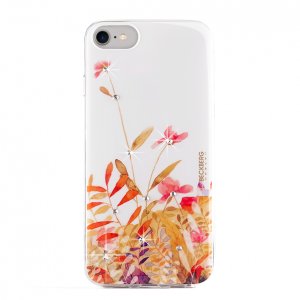 Cиликоновый чехол накладка Beckberg Flower Wood для iPhone 8 Plus Белый