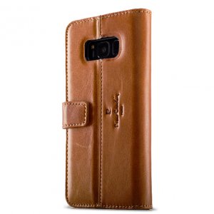Кожаный чехол книжка Pierre Cardin для Samsung Galaxy S8 Plus Коричневый