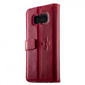 Кожаный чехол книжка Pierre Cardin для Samsung Galaxy S8 Plus Красный