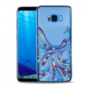 Чехол накладка Swarovski Kingxbar Phoenix для Samsung Galaxy S8 Plus Голубой