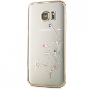 Чехол Swarovski Kingxbar Foliflora Gold для Galaxy S7 Elegant