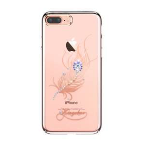Чехол накладка Swarovski Kingxbar Classic Rose Plumage для iPhone 7 Plus Розовый
