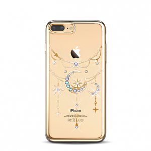 Чехол накладка Swarovski Kingxbar Twinkling Blue Moon Gold для iPhone 7 Plus Золото