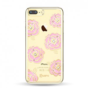 Чехол накладка Swarovski Flower Sea Rose для iPhone 7 Plus Золото