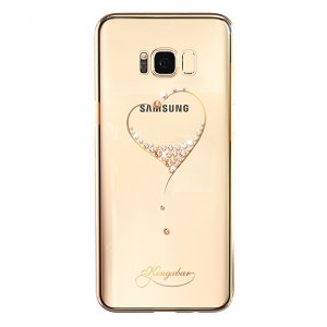 Чехол накладка Swarovski Kingxbar Heart для Samsung Galaxy S8 Plus Золото
